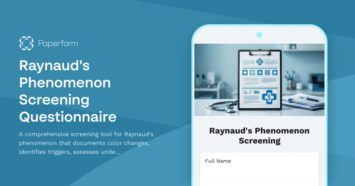 Raynaud's Phenomenon Screening Questionnaire