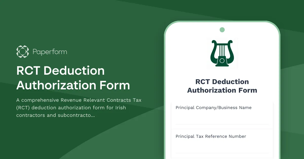 RCT Deduction Authorization Form