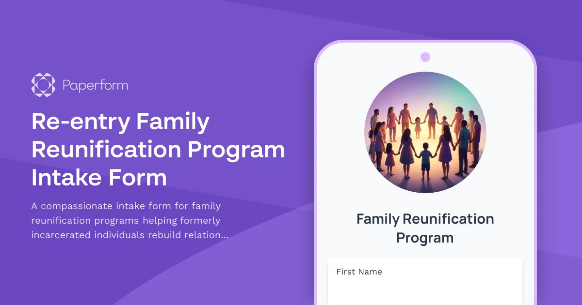 Re-entry Family Reunification Program Intake Form