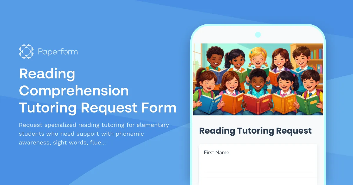 Reading Comprehension Tutoring Request Form