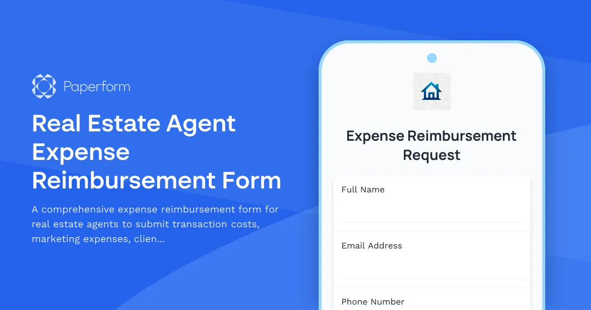 Real Estate Agent Expense Reimbursement Form