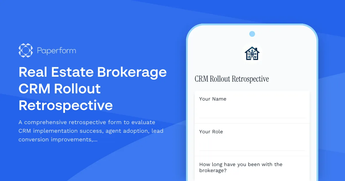 Real Estate Brokerage CRM Rollout Retrospective
