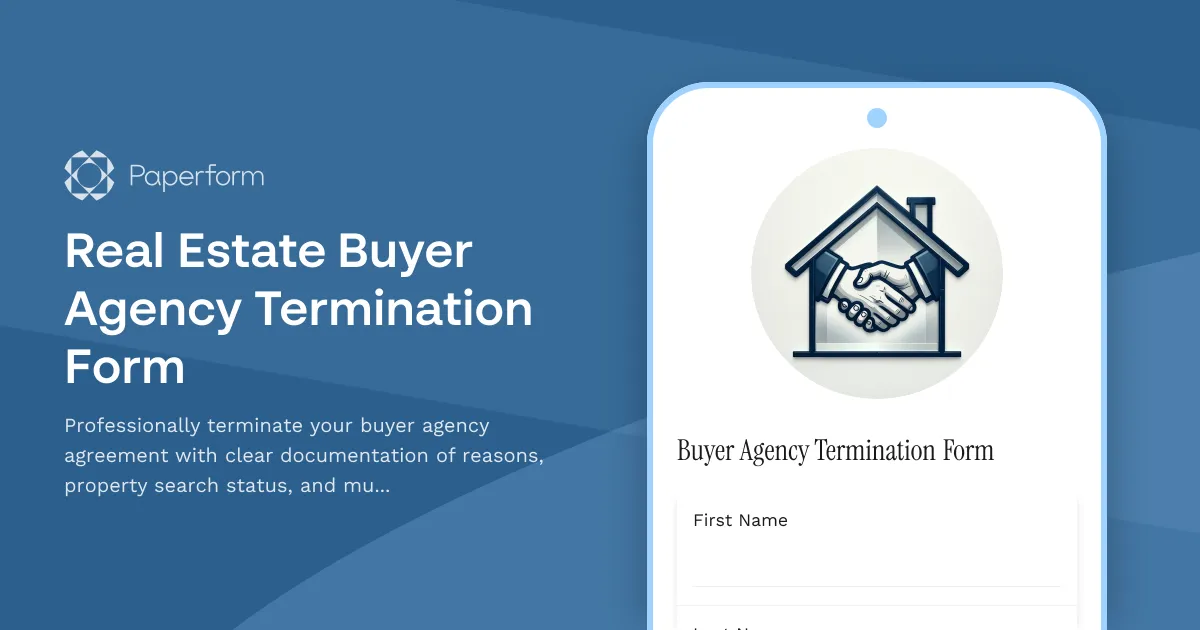 Real Estate Buyer Agency Termination Form
