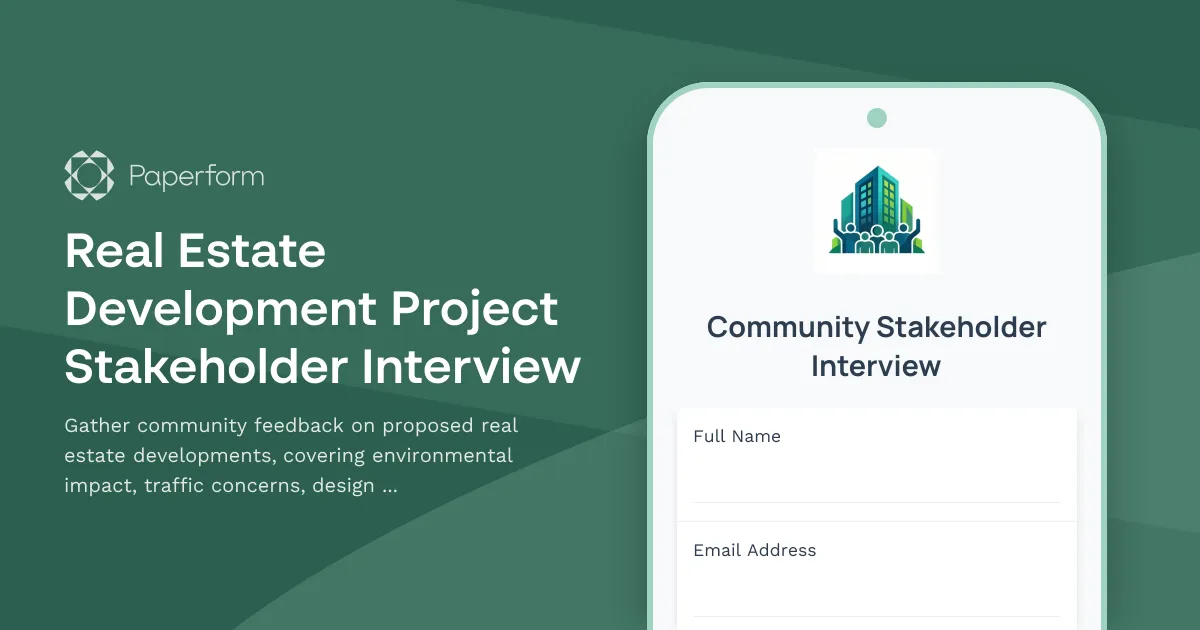 Real Estate Development Project Stakeholder Interview