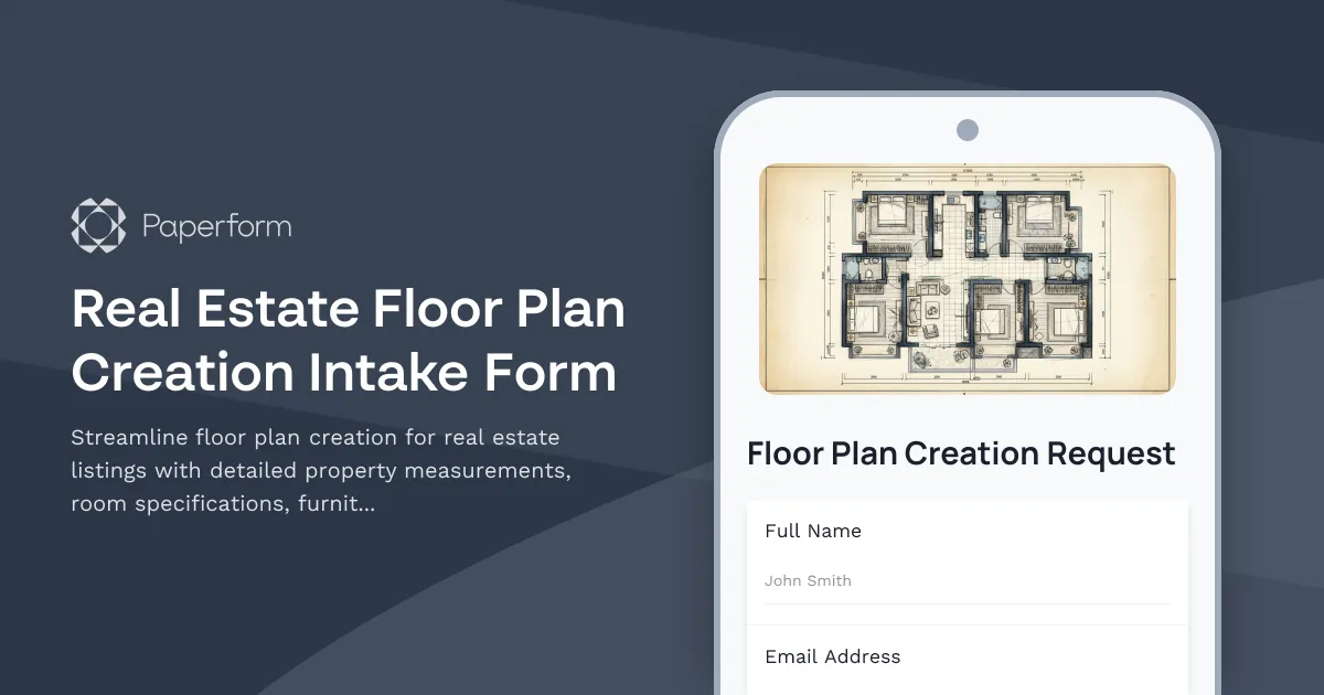 Real Estate Floor Plan Creation Intake Form