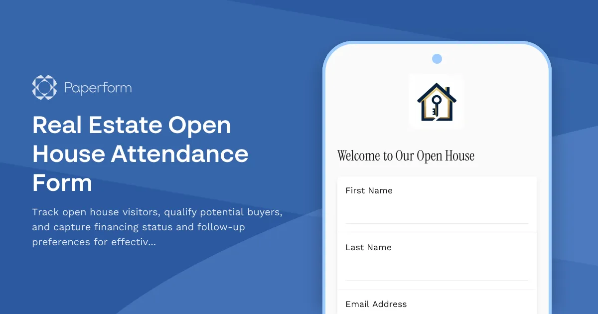 Real Estate Open House Attendance Form