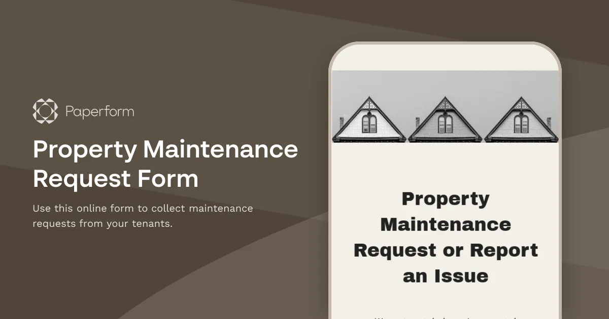 Property Maintenance Request Form