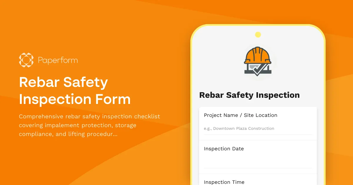 Rebar Safety Inspection Form