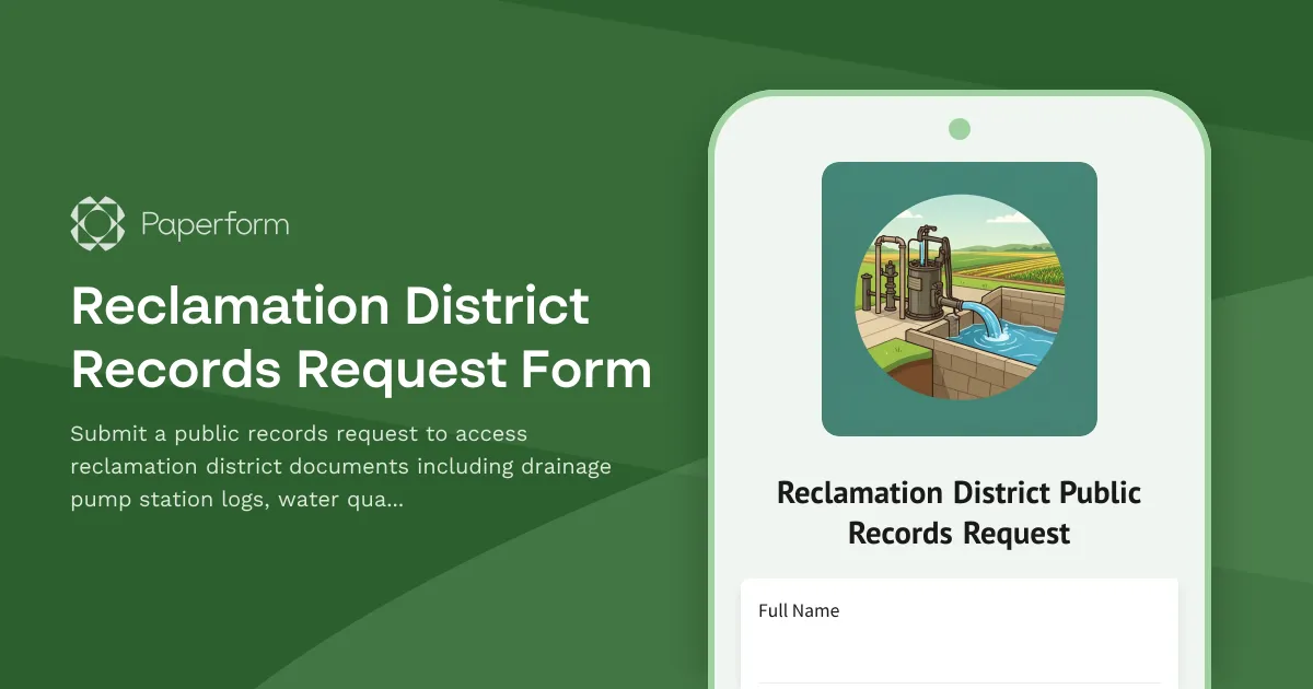 Reclamation District Records Request Form