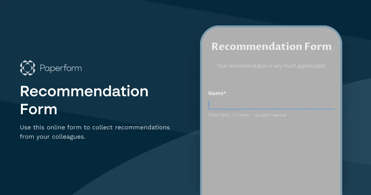 Recommendation Form