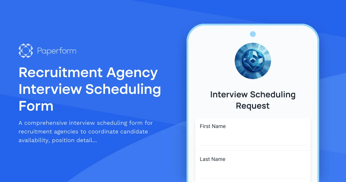 Recruitment Agency Interview Scheduling Form