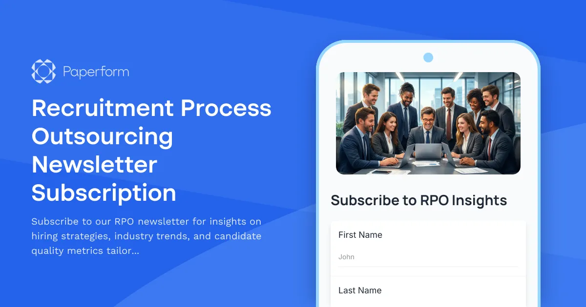 Recruitment Process Outsourcing Newsletter Subscription