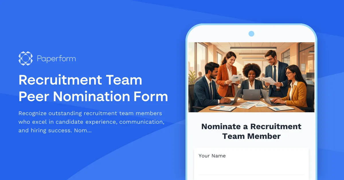 Recruitment Team Peer Nomination Form