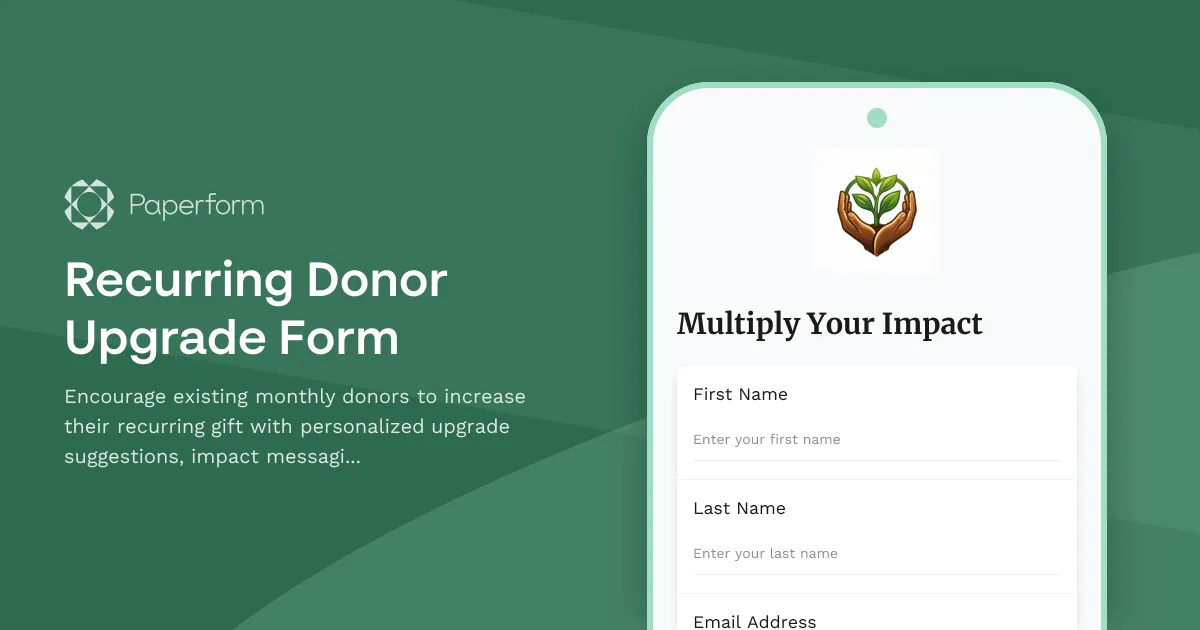 Recurring Donor Upgrade Form