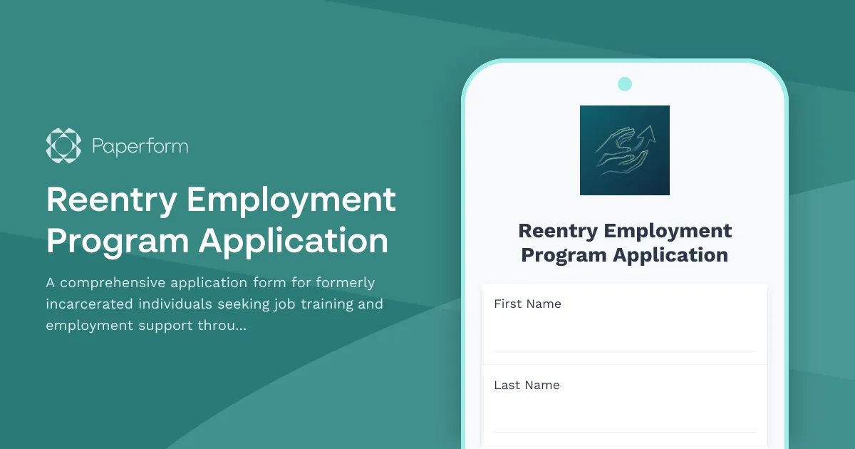 Reentry Employment Program Application
