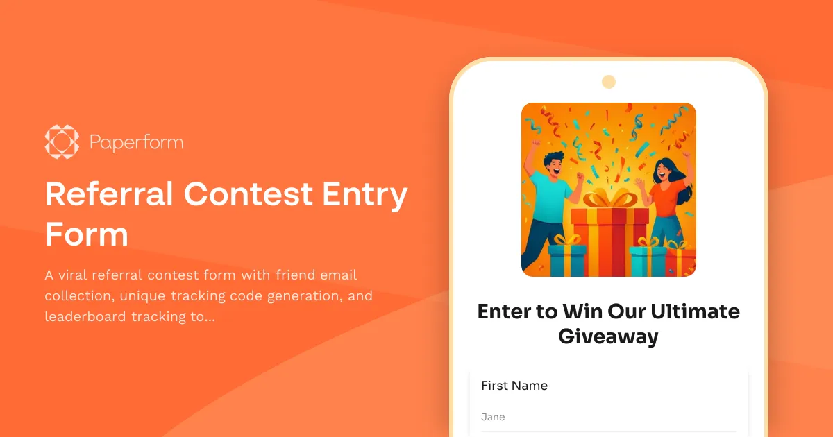 Referral Contest Entry Form