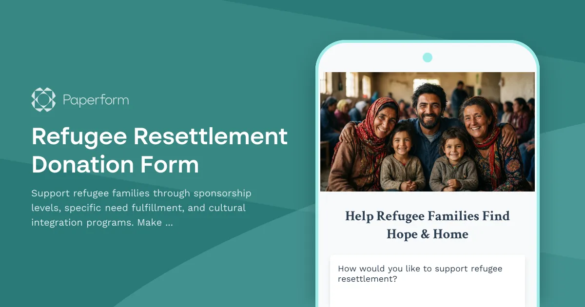 Refugee Resettlement Donation Form
