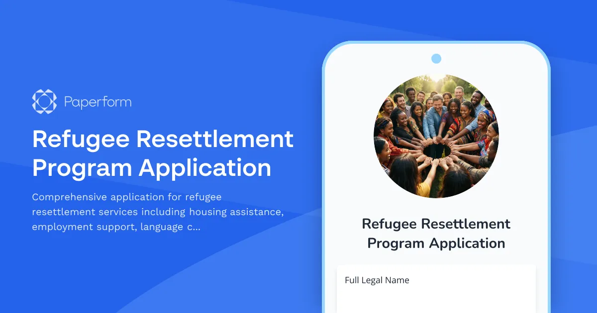 Refugee Resettlement Program Application