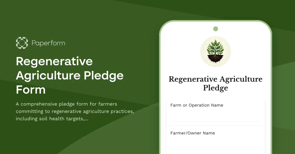 Regenerative Agriculture Pledge Form