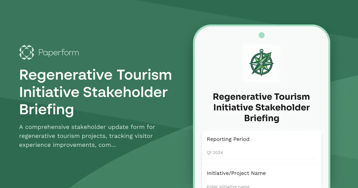 Regenerative Tourism Initiative Stakeholder Briefing