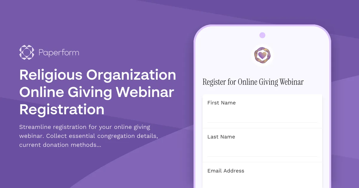 Religious Organization Online Giving Webinar Registration