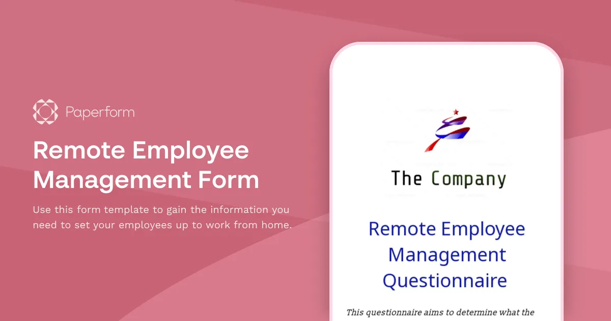 Remote Employee Management Form