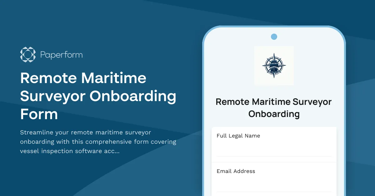 Remote Maritime Surveyor Onboarding Form