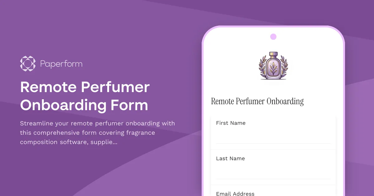 Remote Perfumer Onboarding Form