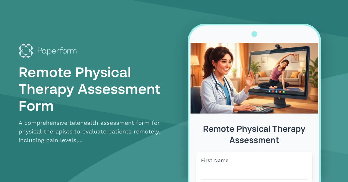 Remote Physical Therapy Assessment Form