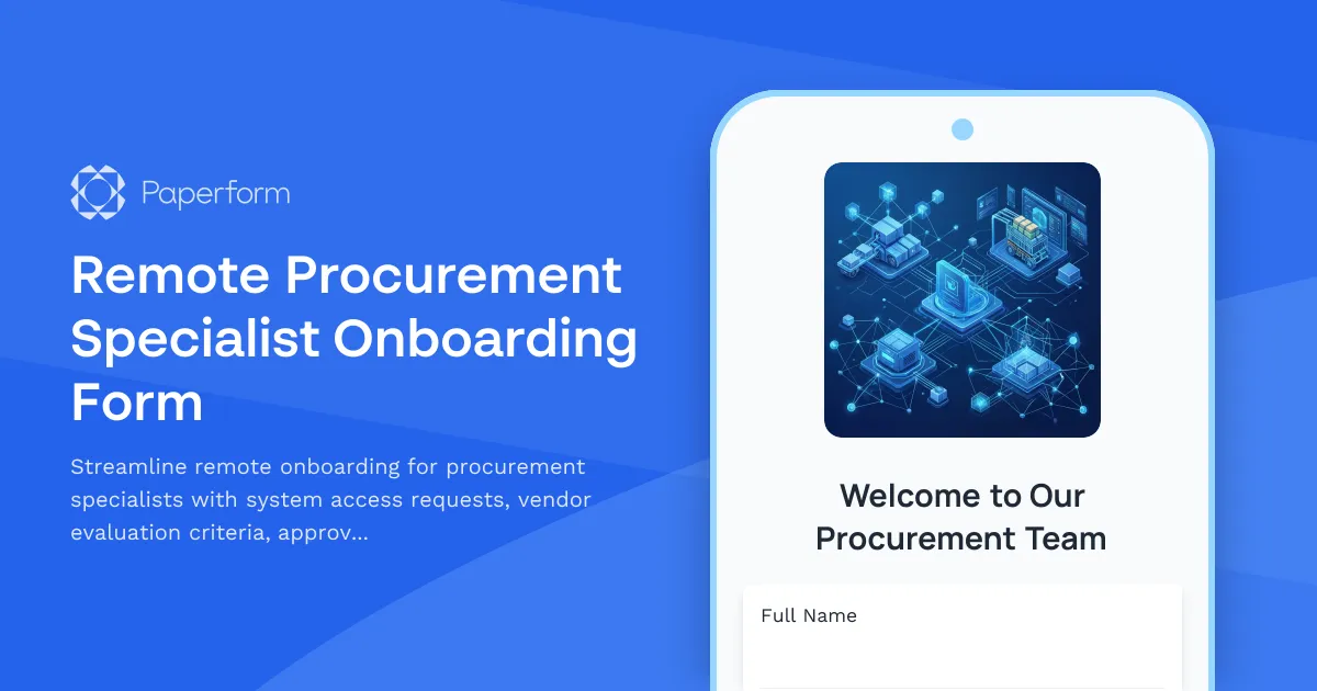 Remote Procurement Specialist Onboarding Form