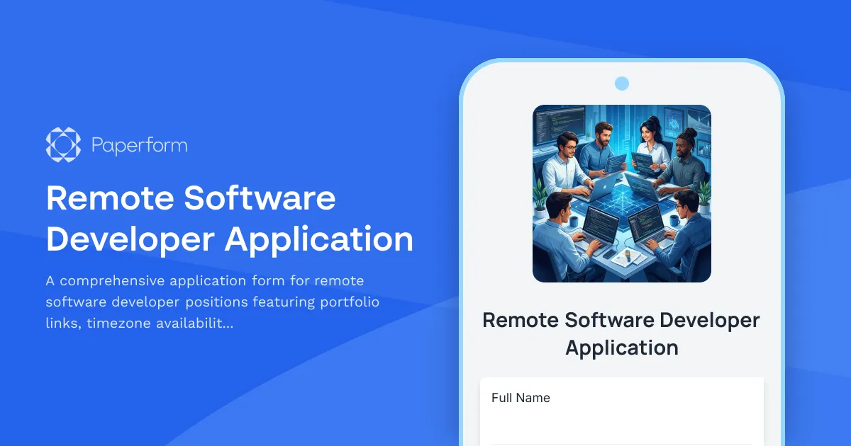 Remote Software Developer Application