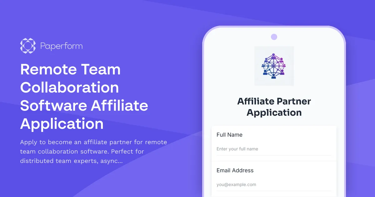 Remote Team Collaboration Software Affiliate Application