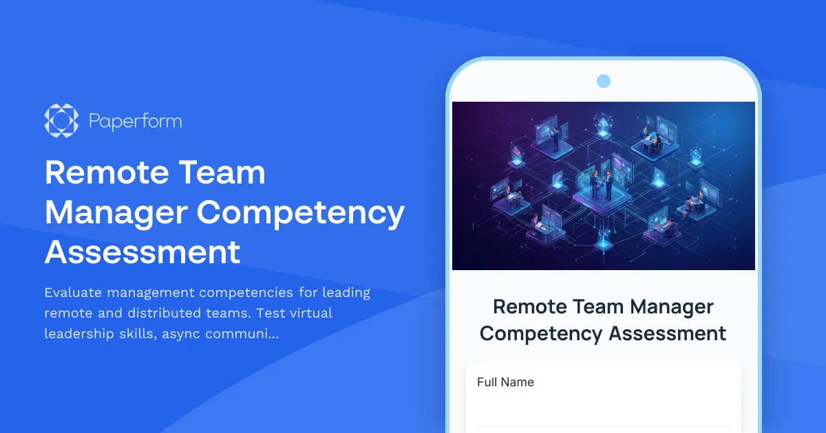 Remote Team Manager Competency Assessment