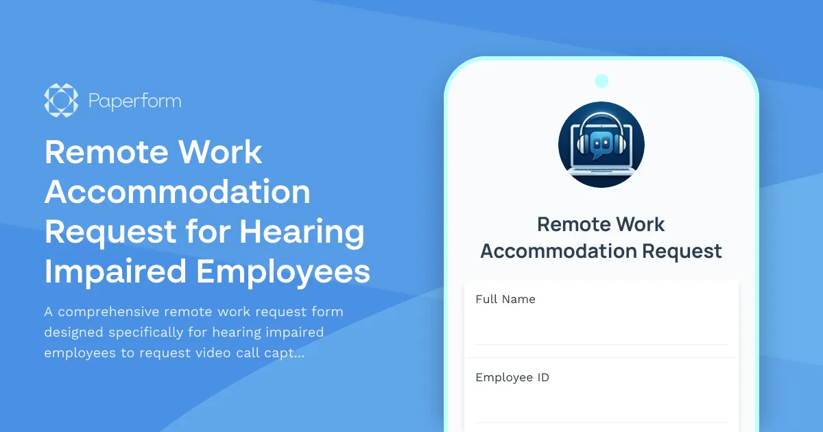 Remote Work Accommodation Request for Hearing Impaired Employees