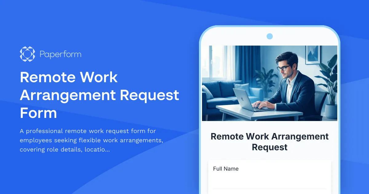 Remote Work Arrangement Request Form