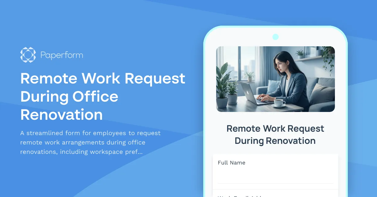 Remote Work Request During Office Renovation