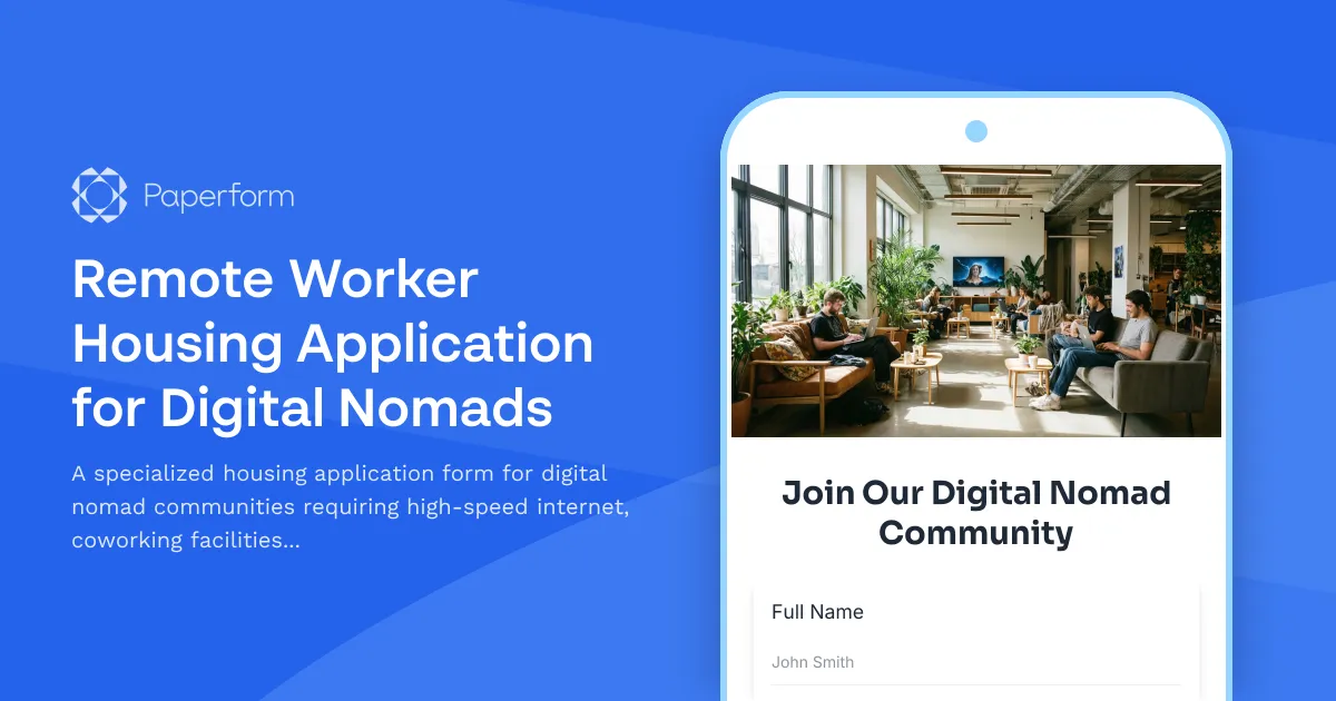 Remote Worker Housing Application for Digital Nomads