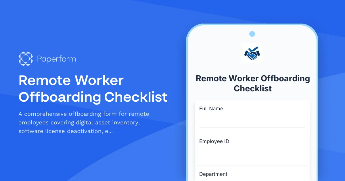Remote Worker Offboarding Checklist
