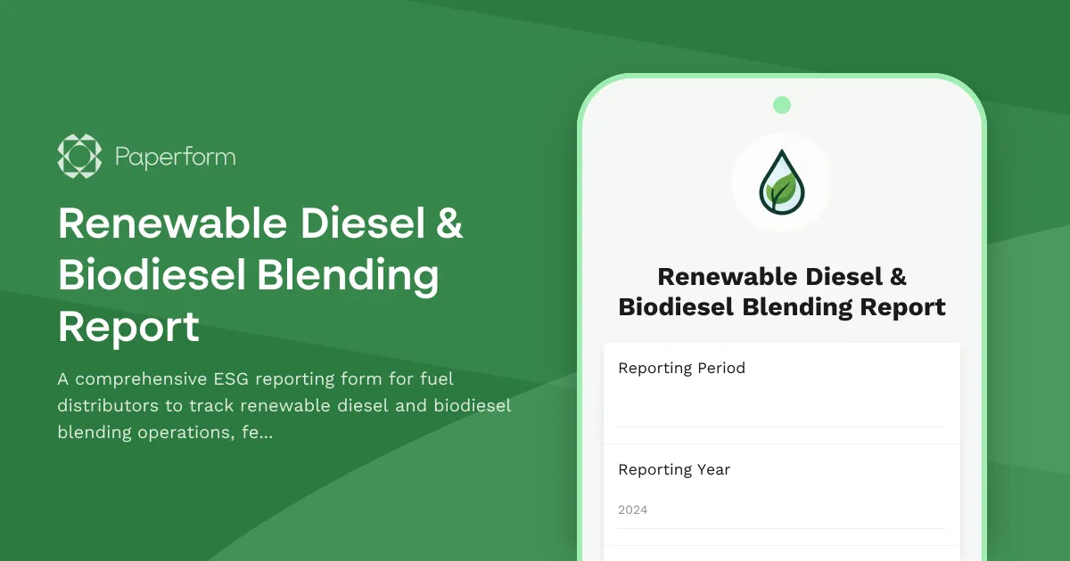 Renewable Diesel & Biodiesel Blending Report