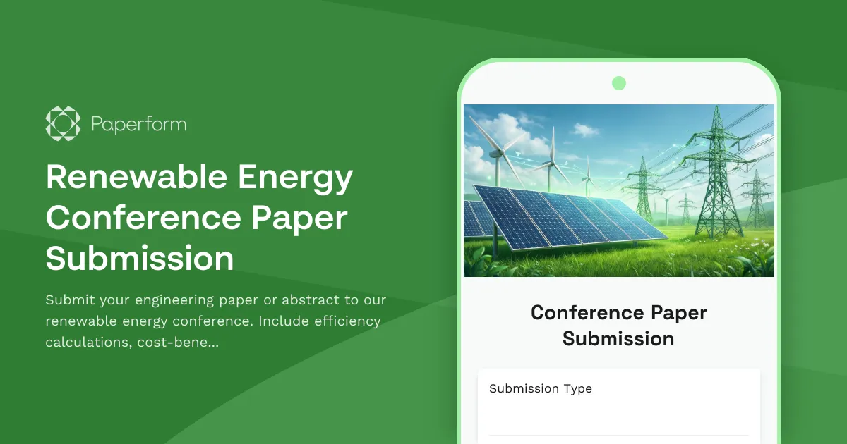 Renewable Energy Conference Paper Submission