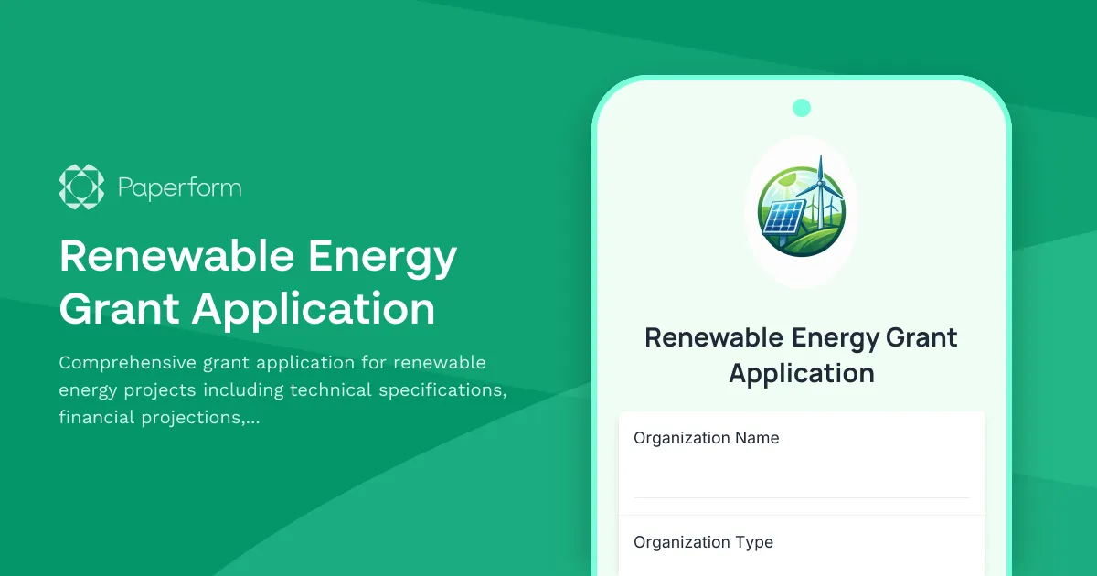 Renewable Energy Grant Application