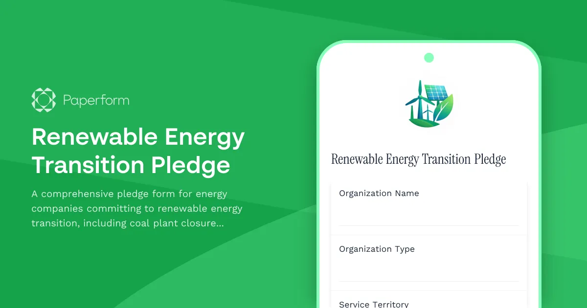 Renewable Energy Transition Pledge