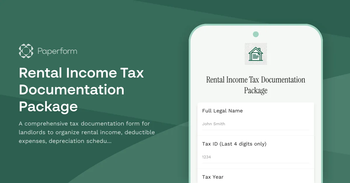 Rental Income Tax Documentation Package
