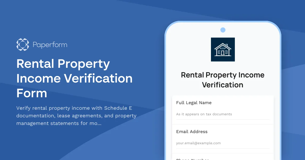 Rental Property Income Verification Form