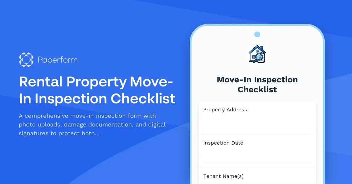 Rental Property Move-In Inspection Checklist