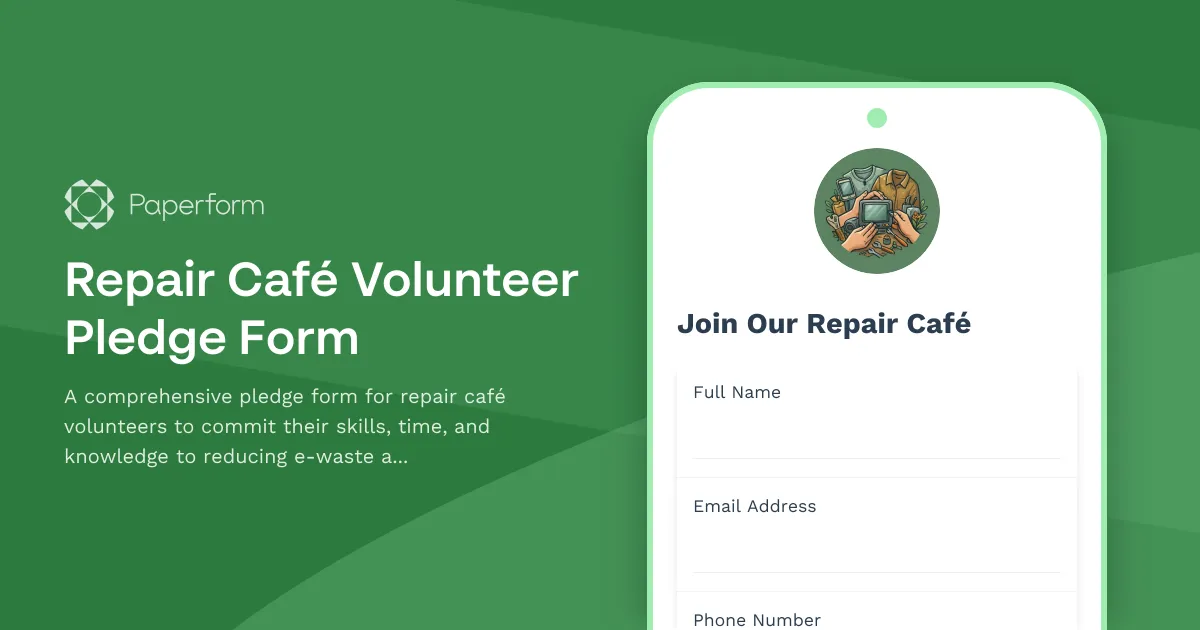 Repair Café Volunteer Pledge Form