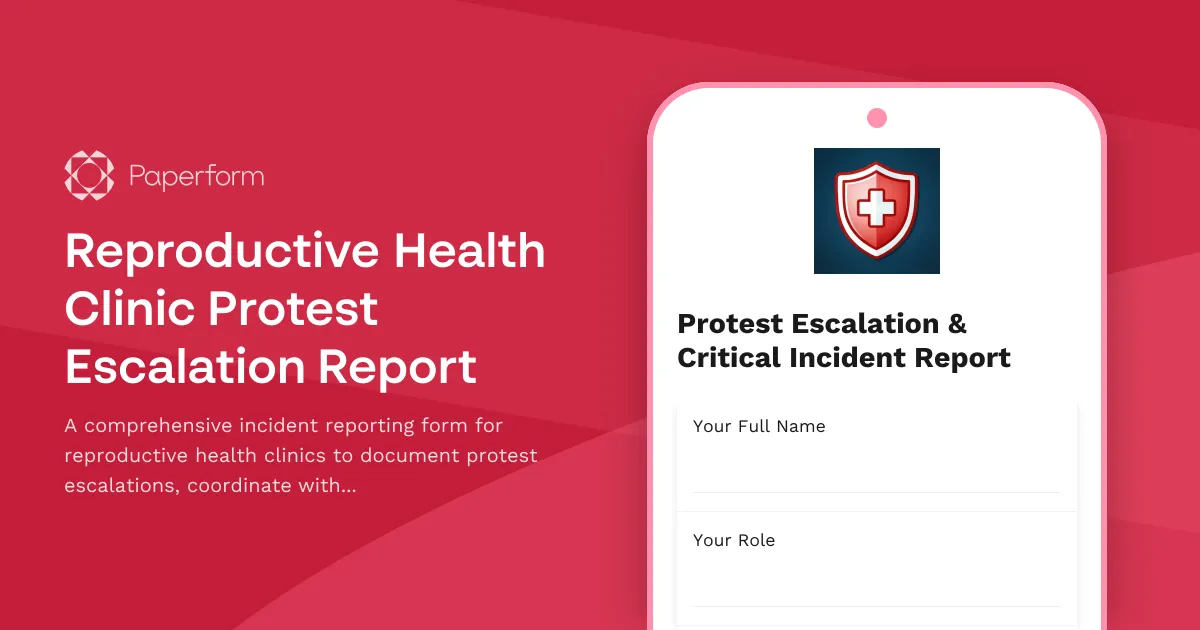 Reproductive Health Clinic Protest Escalation Report