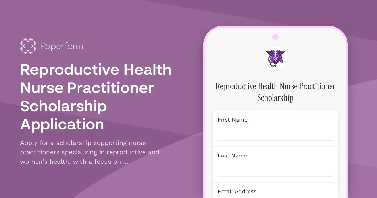 Reproductive Health Nurse Practitioner Scholarship Application
