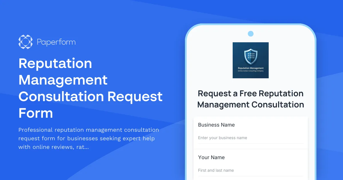 Reputation Management Consultation Request Form