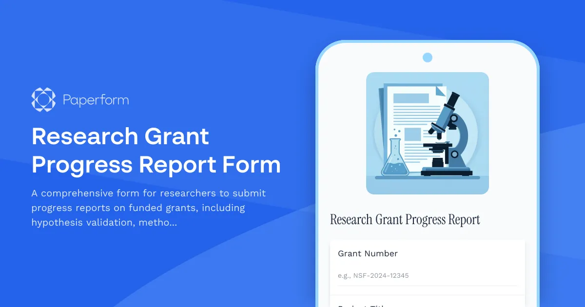 Research Grant Progress Report Form